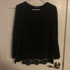 Black long sleeve with lace